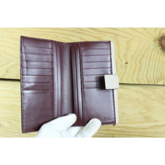Fendi Wallet Leather Brown Gray Peekaboo Continental Certificate of Authenticity - Picture 11 of 16